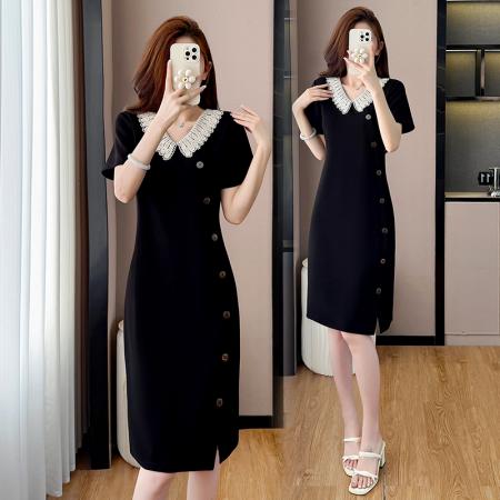 大码显瘦女装连衣裙娃娃领显瘦名媛气质时尚休闲裙子女 服裝批發女裝批發服飾貨源