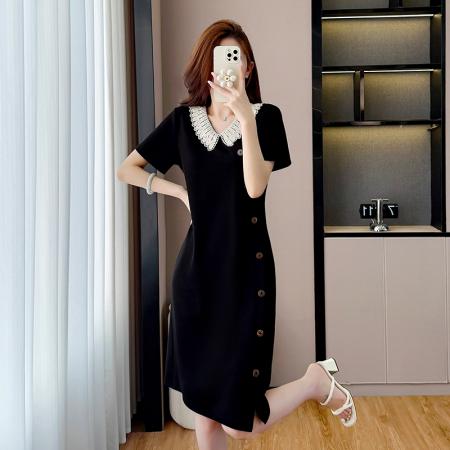 大码显瘦女装连衣裙娃娃领显瘦名媛气质时尚休闲裙子女 服裝批發女裝批發服飾貨源