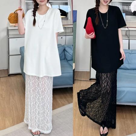 夏季时尚优雅简约设计感蕾丝拼圆...