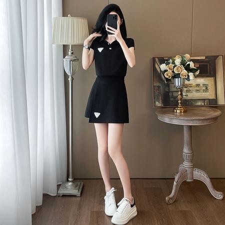 BY17913# 网红爆款套装女夏季盐系轻熟减龄洋气休闲运动短袖短裙两件套 服裝批發女裝批發服飾貨源