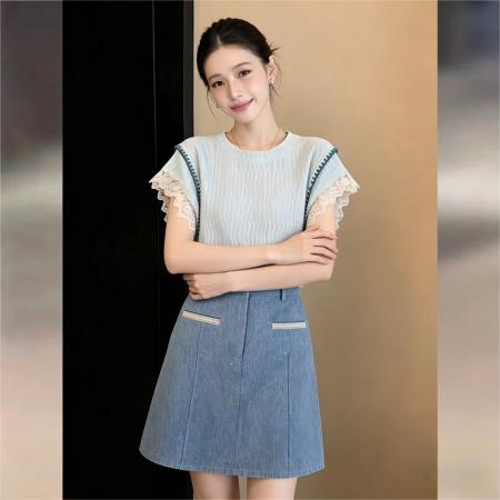 BY17942# 韩式甜美小衫休闲百搭短袖衬衫女夏季户外百搭上衣 服裝批發女裝批發服飾貨源