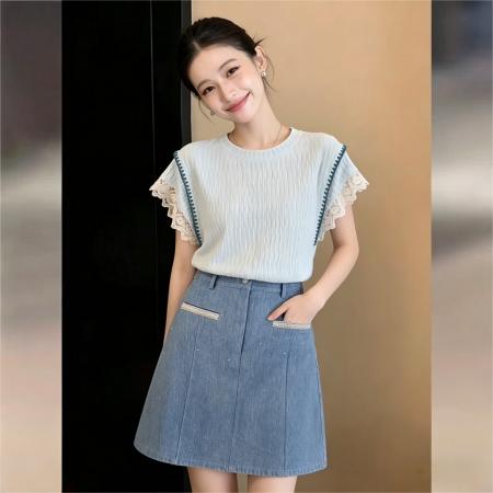 BY17942# 韩式甜美小衫休闲百搭短袖衬衫女夏季户外百搭上衣 服裝批發女裝批發服飾貨源