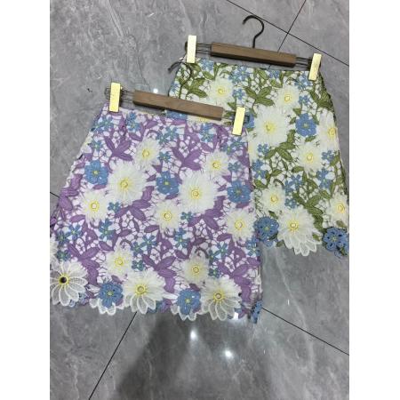BY17948# 碎花半身裙女夏新款直筒半裙蕾丝刺绣修身长裙设计感镂空气质裙子 服裝批發女裝批發服飾貨源