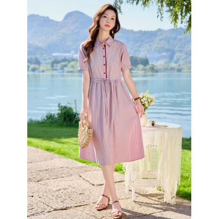 BY17959# 纯棉连衣裙夏季新款巨好看长裙法式小资穿搭气质全棉连身裙子 服裝批發女裝批發服飾貨源