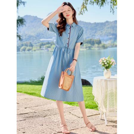 BY17959# 纯棉连衣裙夏季新款巨好看长裙法式小资穿搭气质全棉连身裙子 服裝批發女裝批發服飾貨源