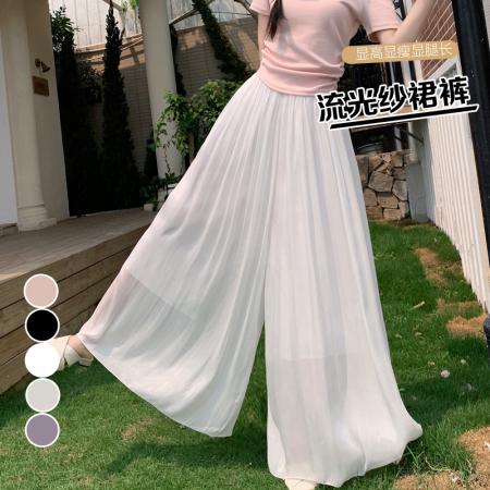BY17983# 夏季新款流光纱仙气裙裤百搭韩版休闲裤女 服裝批發女裝批發服飾貨源
