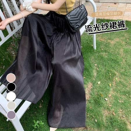 BY17983# 夏季新款流光纱仙气裙裤百搭韩版休闲裤女 服裝批發女裝批發服飾貨源