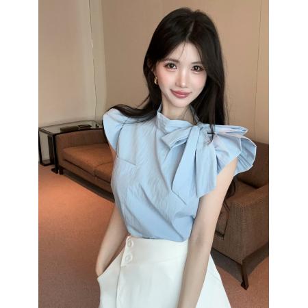 BY18003# 设计感飞飞袖系带衬衫显瘦裤裙两件套装 服裝批發女裝批發服飾貨源