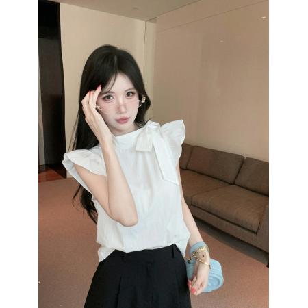BY18003# 设计感飞飞袖系带衬衫显瘦裤裙两件套装 服裝批發女裝批發服飾貨源