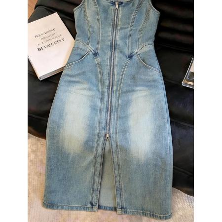 BY18006# 复古时髦牛仔...