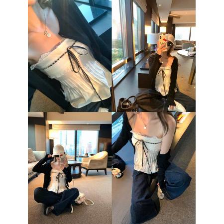 BY18023# 孔真烦呐日落原野集蕾丝抹胸背心女外穿纯欲辣妹内搭无袖上衣 服裝批發女裝批發服飾貨源