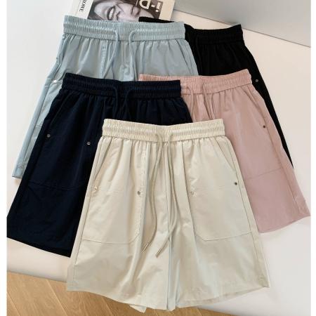 BY18027# 夏季新款冰丝速干工装短裤女宽松简约休闲阔腿运动五分裤 服裝批發女裝批發服飾貨源