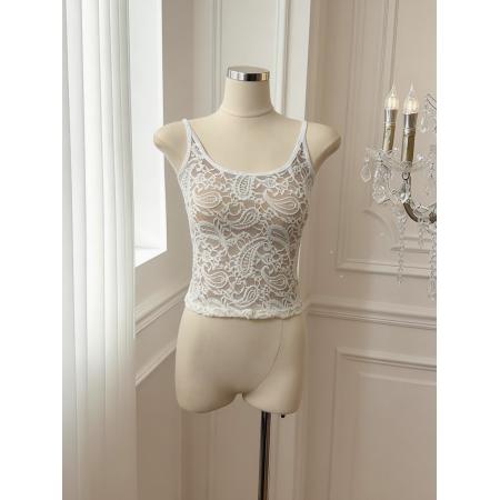 BY18031# 法式蕾丝吊带背心女夏季纯欲辣妹修身胸垫抹胸上衣 服裝批發女裝批發服飾貨源