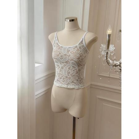 BY18031# 法式蕾丝吊带背心女夏季纯欲辣妹修身胸垫抹胸上衣 服裝批發女裝批發服飾貨源