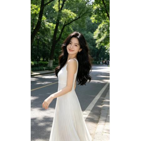 BY18051# 纯欲风针织无袖连衣裙女夏收腰显瘦白色方领吊带背心裙有 服裝批發女裝批發服飾貨源