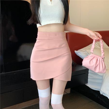 BY18067# 韩版夏季新款气质高腰性感黑色不规则显瘦辣妹短裙 服裝批發女裝批發服飾貨源