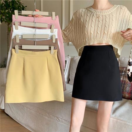 BY18068# 春夏韩版基础糖果色半身裙A字高腰学生百搭裙 服裝批發女裝批發服飾貨源