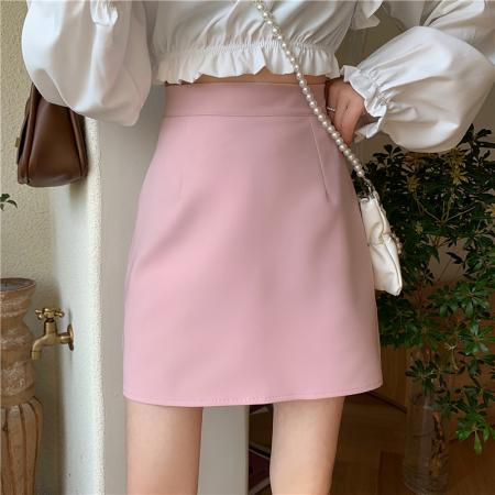 BY18068# 春夏韩版基础糖果色半身裙A字高腰学生百搭裙 服裝批發女裝批發服飾貨源
