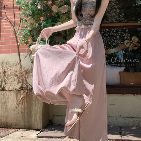 BY18071# 花苞裙裤女夏季新款高腰宽松显瘦垂感灯笼裤休闲阔腿裤 服裝批發女裝批發服飾貨源