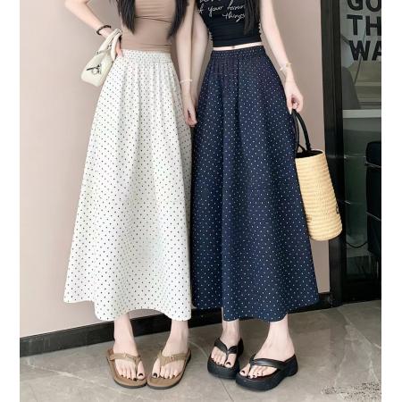 BY18073# 新款遮肉显瘦休闲波点时尚口袋内衬a字半身裙伞裙 服裝批發女裝批發服飾貨源