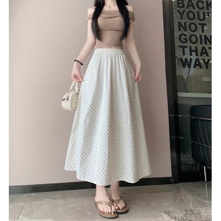 BY18073# 新款遮肉显瘦休闲波点时尚口袋内衬a字半身裙伞裙 服裝批發女裝批發服飾貨源