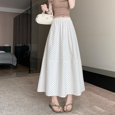 BY18073# 新款遮肉显瘦休闲波点时尚口袋内衬a字半身裙伞裙 服裝批發女裝批發服飾貨源