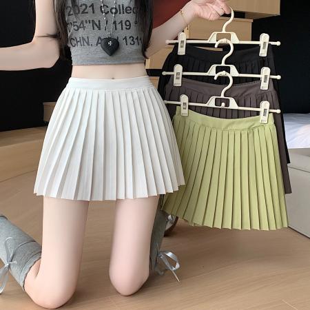 BY18074# 新款夏季百褶纯色裙高腰女JK裙子显瘦百搭气质短裙ins潮 服裝批發女裝批發服飾貨源