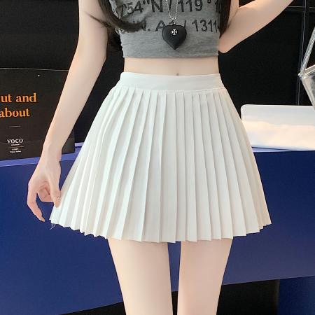 BY18074# 新款夏季百褶纯色裙高腰女JK裙子显瘦百搭气质短裙ins潮 服裝批發女裝批發服飾貨源