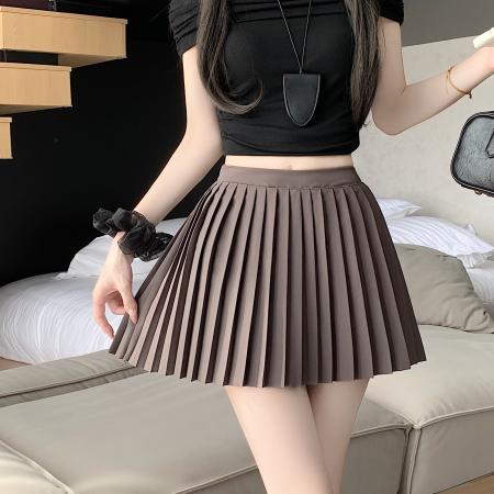 BY18074# 新款夏季百褶纯色裙高腰女JK裙子显瘦百搭气质短裙ins潮 服裝批發女裝批發服飾貨源