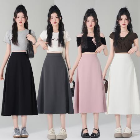 BY18075# 春夏季新款显瘦百搭韩版纯色小黑裙西服半身裙黑色 服裝批發女裝批發服飾貨源