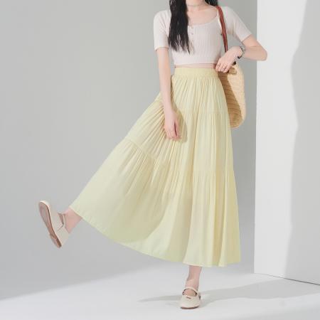 BY18076# 半身裙女韩版a字裙高腰显瘦拼接蛋糕裙百搭中长款裙子 服裝批發女裝批發服飾貨源