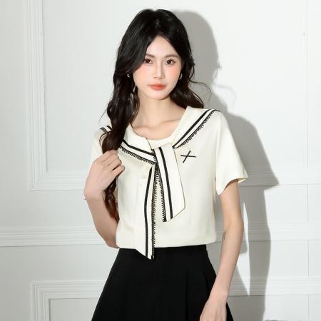 BY18101# 夏季新款海军风学院风女上衣 服裝批發女裝批發服飾貨源