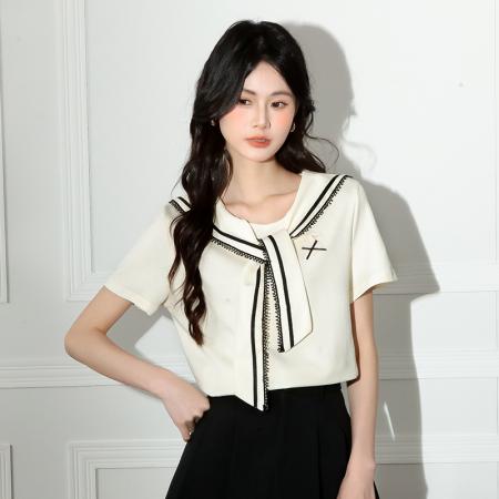 BY18101# 夏季新款海军风学院风女上衣 服裝批發女裝批發服飾貨源