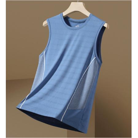 FA56881# 夏季冰丝速干新款百搭休闲运动户外背心T恤男