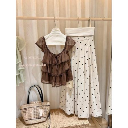 BY18120# 甜妹小飞袖蕾丝边轻纱小衫女夏简约百搭套头显瘦休闲上衣  服裝批發女裝批發服飾貨源
