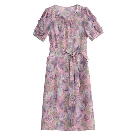 BY18153# 阔太太夏季时尚连衣裙新款气质减龄遮肚显瘦裙子  服裝批發女裝批發服飾貨源