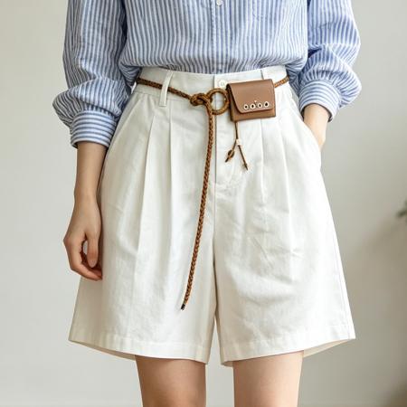 BY18177# 新款日系休闲棉麻五分短裤女高腰松紧腰显瘦直筒阔腿中裤  服裝批發女裝批發服飾貨源