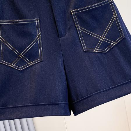 BY18179# 夏新款大码宽松A字天丝牛仔薄款四分短裤胖MM阔腿显瘦女热裤  服裝批發女裝批發服飾貨源