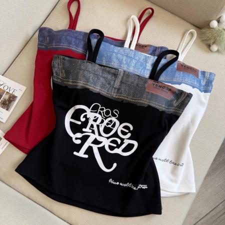 BY18203# 潮流复古牛仔...