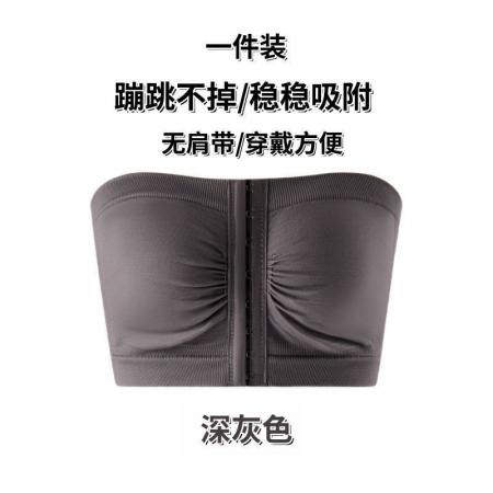 BY18210# 束胸mm大码聚拢抹胸前排运动无肩带内衣防滑外穿百搭大胸显小内衣  服裝批發女裝批發服飾貨源