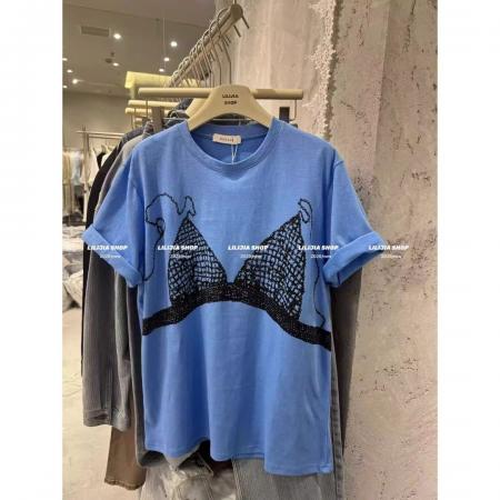 BY18214# 纯棉大码韩版创意印花短袖t恤女春夏新款宽松显瘦时尚上衣女  服裝批發女裝批發服飾貨源