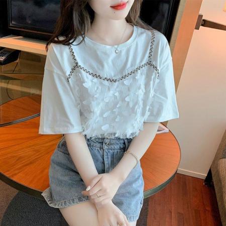 BY18216# 假两件夏季白...