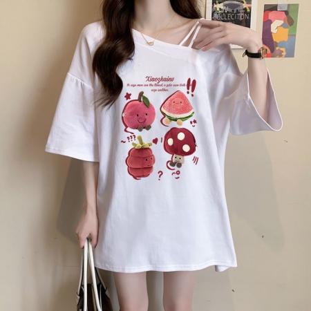 BY18220# 重工破洞亮片T恤女夏季设计感小众宽松显瘦短袖上衣ins潮牌辣妹风  服裝批發女裝批發服飾貨源