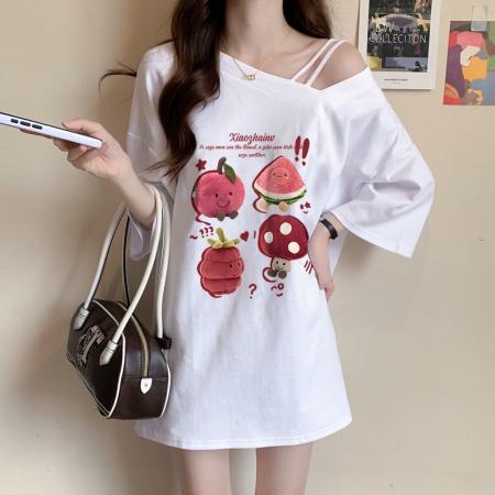 BY18220# 重工破洞亮片T恤女夏季设计感小众宽松显瘦短袖上衣ins潮牌辣妹风  服裝批發女裝批發服飾貨源