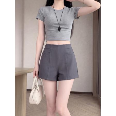 BY18224# 夏季新款西装短裤时尚修身纯色短裤  服裝批發女裝批發服飾貨源