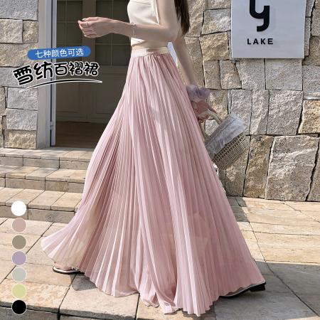 BY18248# 雪纺百褶裙a...