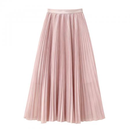 BY18248# 雪纺百褶裙a字半身裙女夏季高腰显瘦垂坠感大摆雪纺长裙伞裙  服裝批發女裝批發服飾貨源