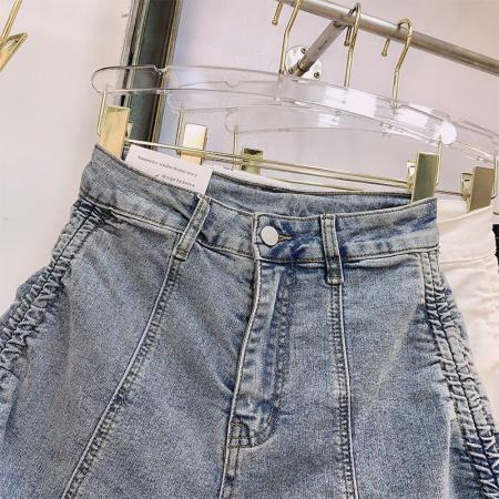 BY18304# ins辣妹网红绑带夏季抽绳高腰弹力外穿直筒牛仔短裤女a字阔腿热裤  服裝批發女裝批發服飾貨源