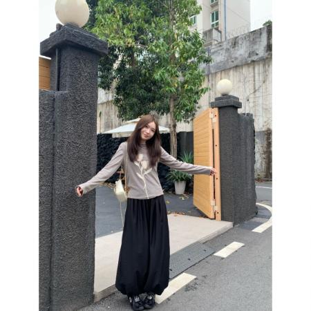 BY18395# 莫奈立体郁金香双层针织网纱叠透长袖短袖正肩T 服裝批發女裝批發服飾貨源