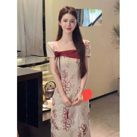 BY18398# 浮生若梦新中式国风改良绣花裙女夏棉麻旗袍连衣裙 服裝批發女裝批發服飾貨源